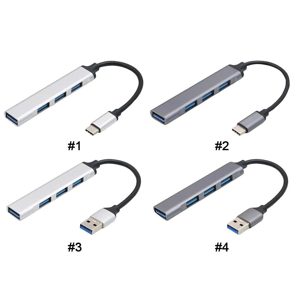 4-Port USB 3.0 Hub Adapter 5Gbps USB Splitter USB C To USB Hub Multiple USB 3.0 Hub USB Port Expander for Laptop