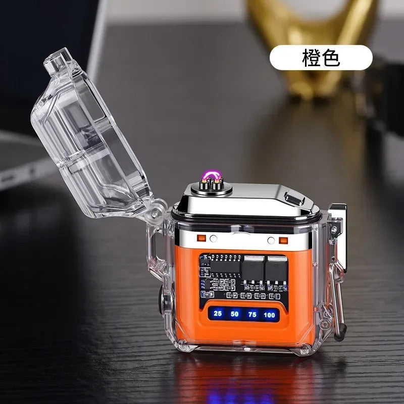 2025 New Transparent Shell Double Arc USB Electronic Lighter TYPE-C Fast Charge COB Lighting Plasma Lighter Electric Waterproof