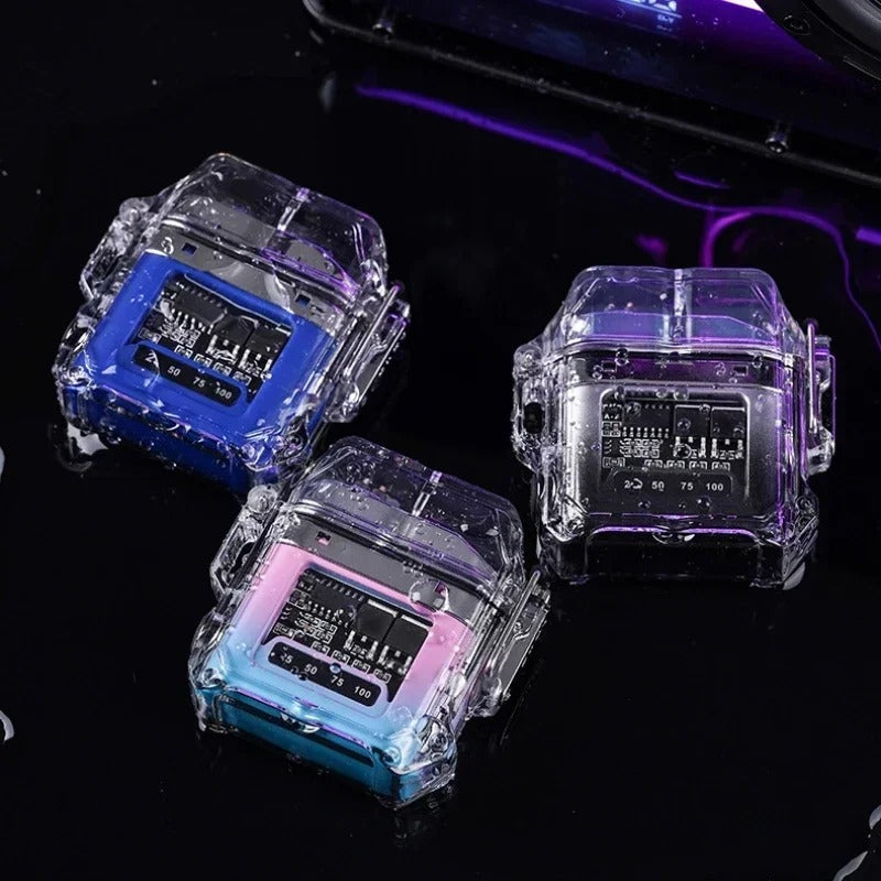 2025 New Transparent Shell Double Arc USB Electronic Lighter TYPE-C Fast Charge COB Lighting Plasma Lighter Electric Waterproof
