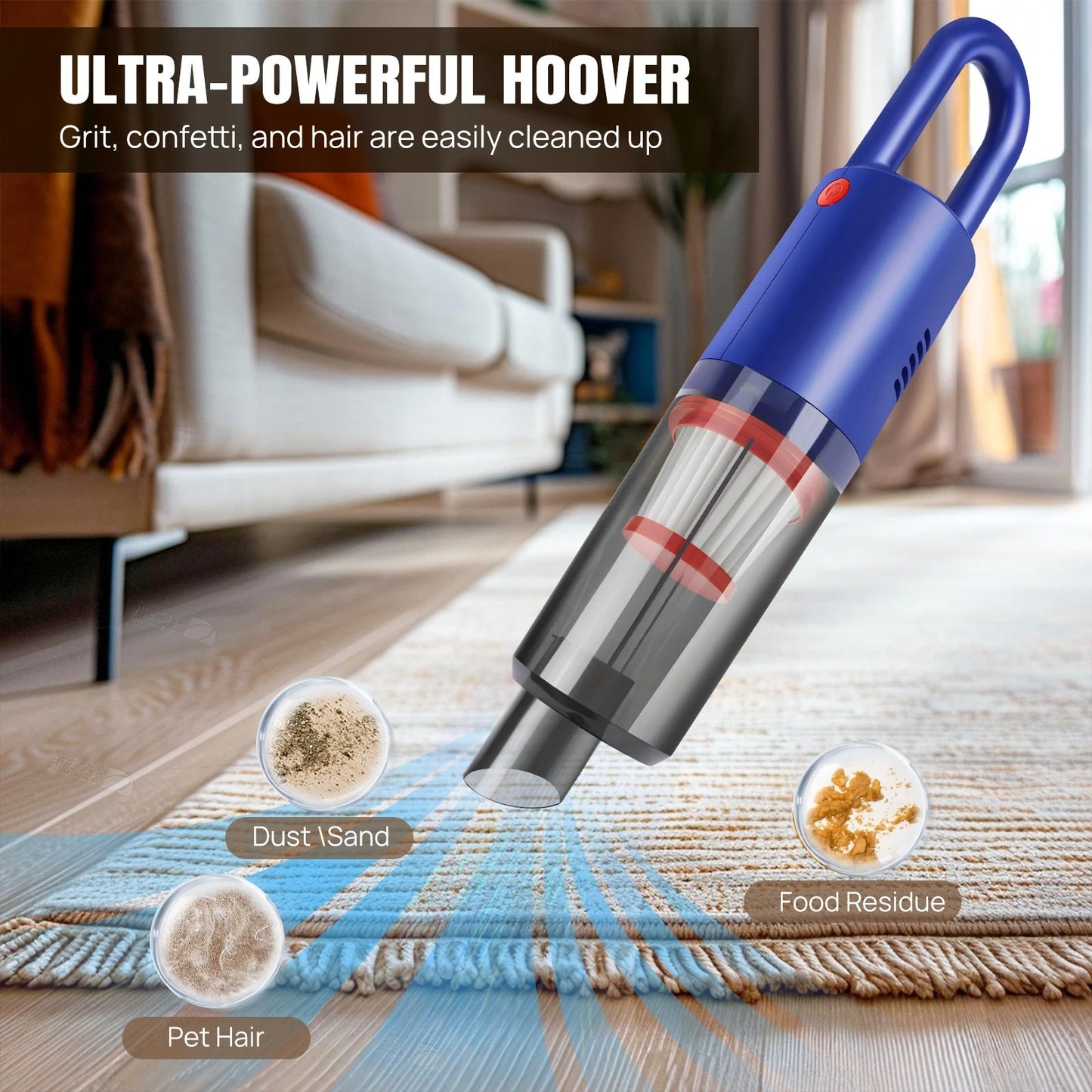 Car Wireless Vacuum Cleaner Strong Suction Handheld Wet Dry Auto Vacuum Home & Car Dual Use Mini Vacuum Cleaner Home Appliance