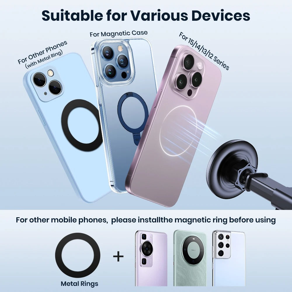TOPK Magnetic Car Phone Holder Mount For Magsafe IPhone15 Pro Max Single-Hand Operation Metal Hook Magnetic Phone Holder for Car
