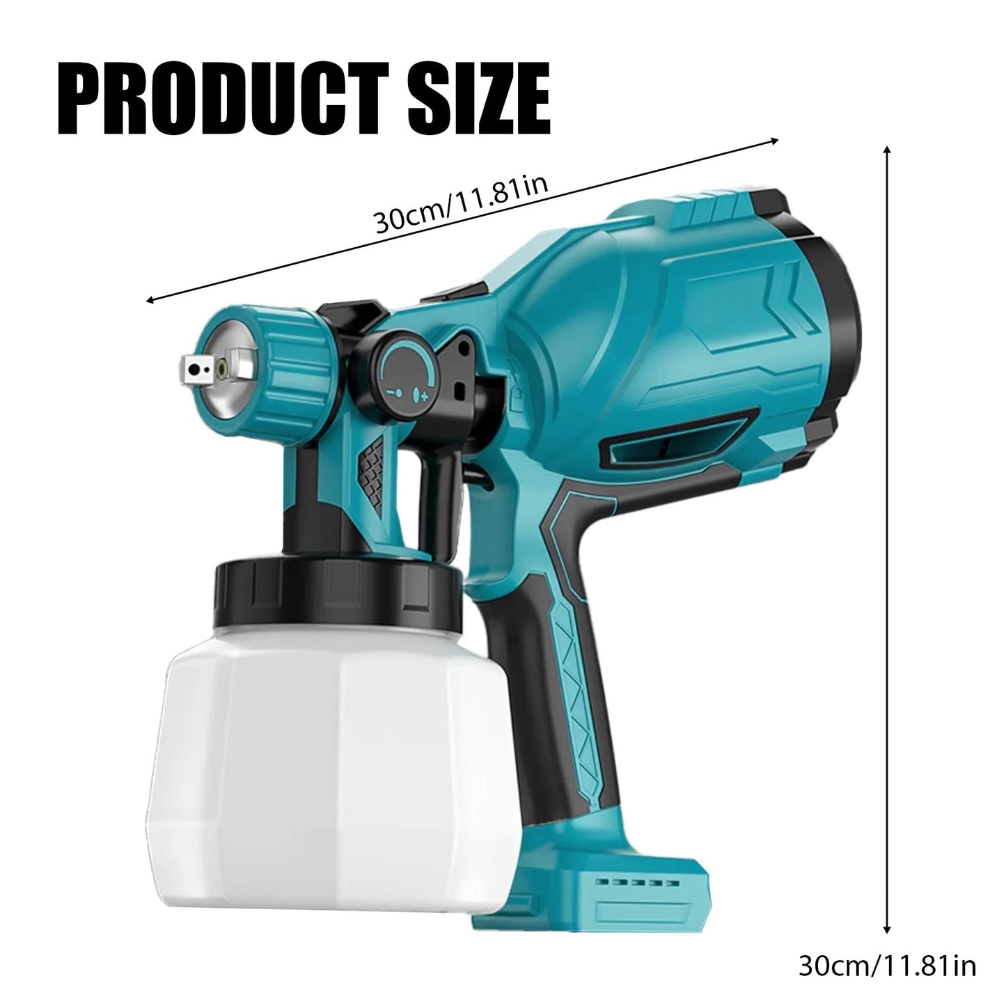 1000ML Cordless Electric Paint Sprayer with 2x3.0Ah Battery and Nozzles replace for Makita 18V Battery HVLP Spray Gun