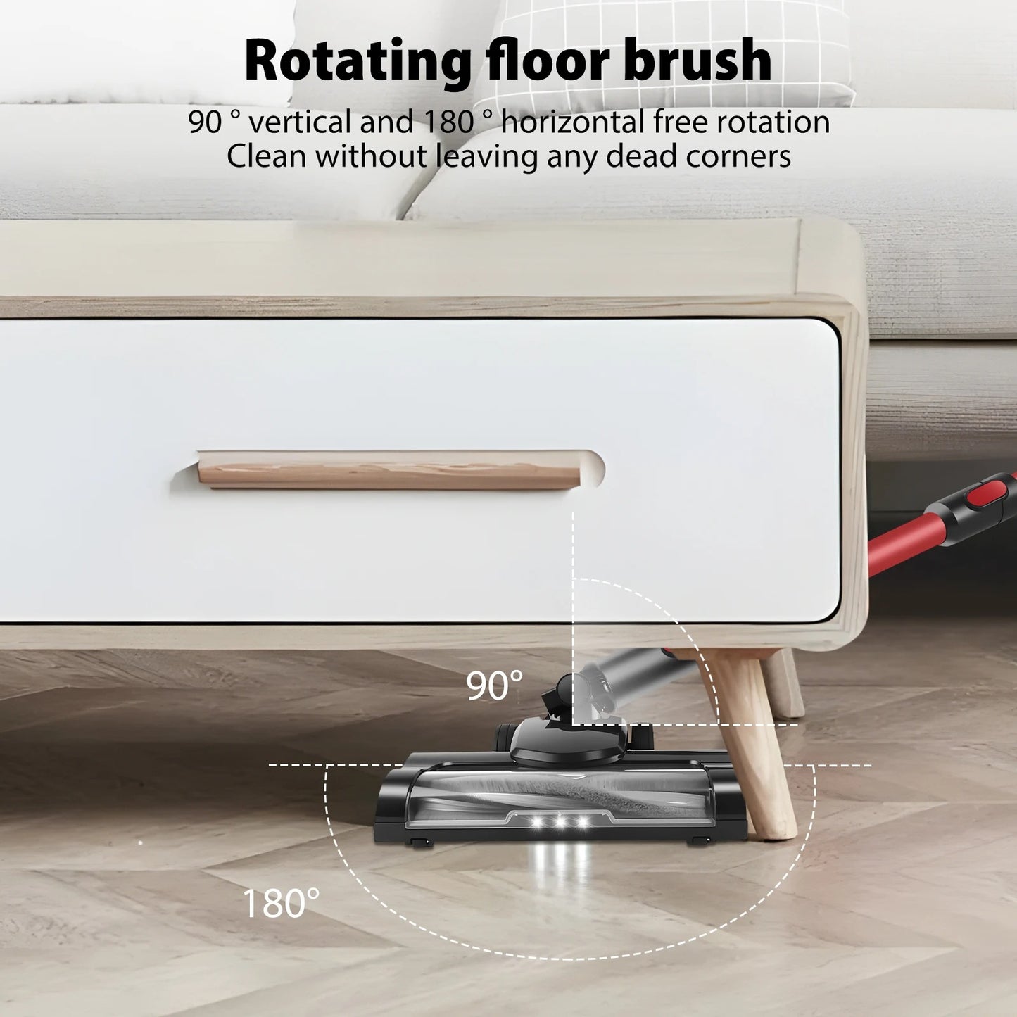 Cordless Stick Vacuum Cleaner,15000PA Cordless Vacuum Cleaner 8 in 1,Handheld Stick Vacuum with LED Light,3000mAh Battery
